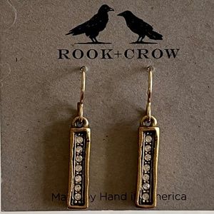 Handmade Rook + Crow Gold Chaser Earrings